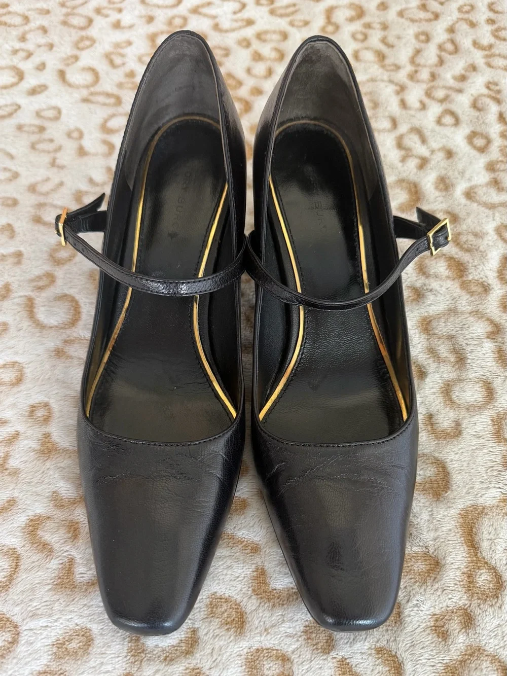 Tory Burch Banana Mary Jane Pump Black Goat Leather Women’s Size: 5.5M